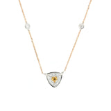 Collana Bonbon Triangolo Citrino, Quarzo Fumé e Diamanti
