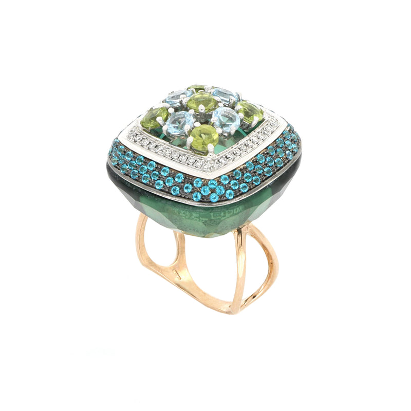 Anello Le Bonbon Quadrato Blue