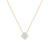 Collana Secret Quadrato con Pavè di Diamanti