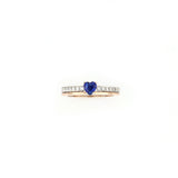 Anello Secret con Cuore Zaffiro e Diamanti - Dettaglio