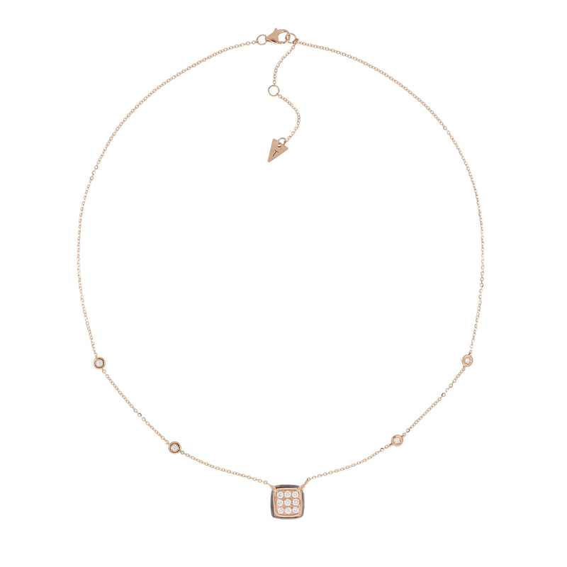 Collana Bonbon Quadrato Fumé e Diamanti